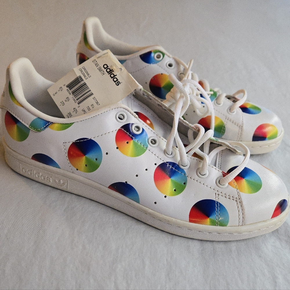 Adidas Stan Smith Multi Dots White Multicolor Color Wheel Sneakers